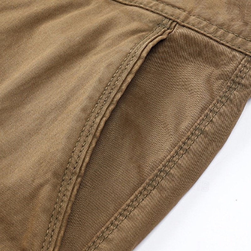 Homme Pantalons Cargo Pantalons Boutons Taille Élastique Multi-poches Uni Portable Extérieur Quotidien Camping & Randonnée Mode Classique Noir Vert Véronèse de 2025 ? $37.99 –P5