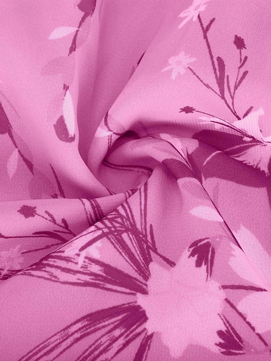 Dam Maxiklänning A linjeklänning Semester Ledigt Boho Utomhus Utekväll Normal Blommig Kortärmad V-hals Purpur Fuchsia Orange Grå Sommar 2025 - $39.99 –P8