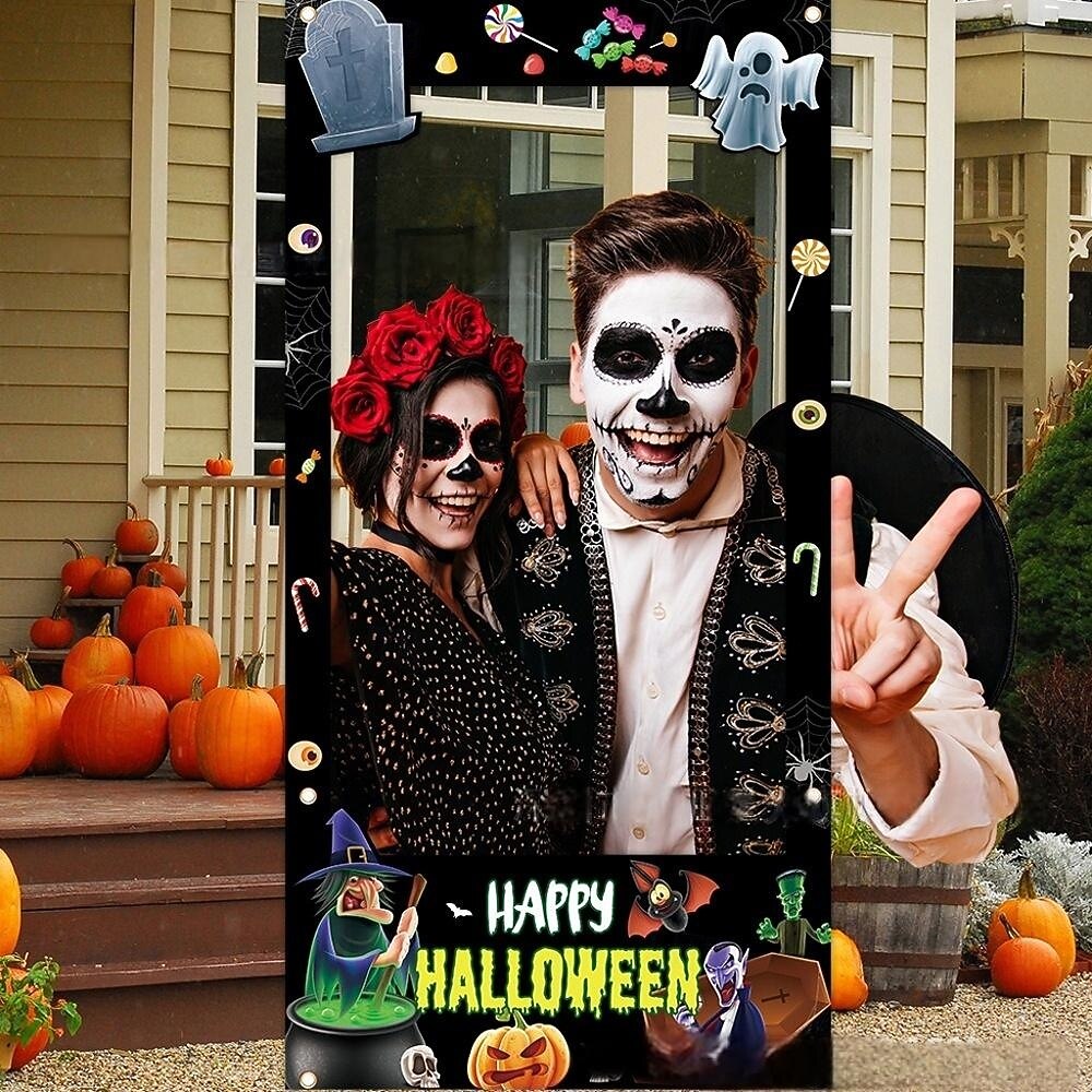 2025年 ハロウィーンの写真ブースの小道具は、幽霊、カボチャ、魔女、コウモリなど、パーティー、イベント、お祝いに最適な不気味で楽しいデザインです。  コレクション – $9.49 –P2