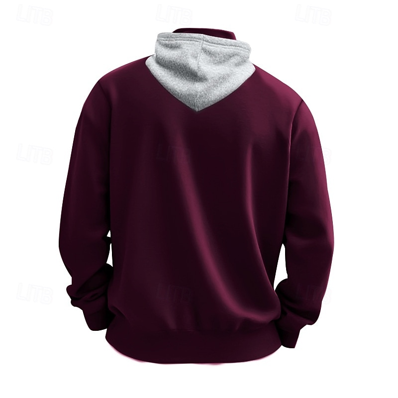 Herre Hattetrøje Hettegenser med glidelås Aprikos Svart Hvit Vin Rød Med hette عادي Sport & Utendørs Daglig Ferie Polyester Gatemote Grunnleggende Fritid Vinter Høst Klær Gensere Gensere Langermet 2026 - $28.99 –P18