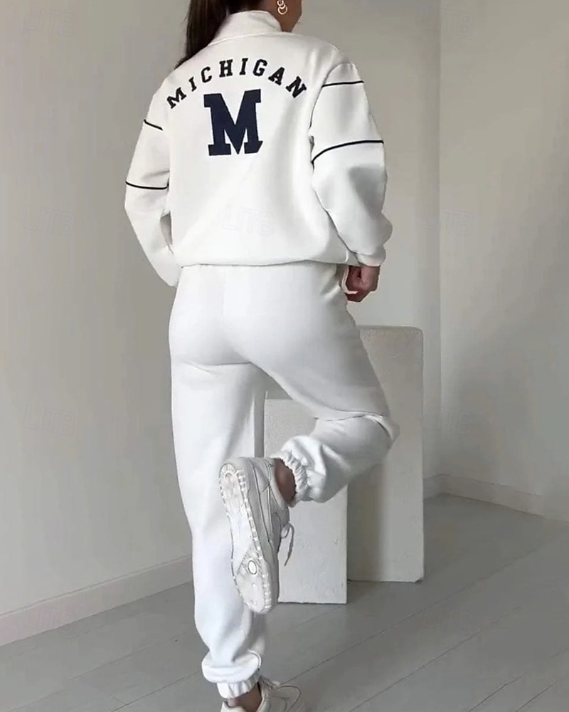 Mujer Tracksuit Pantalones Deportivo Sudadera tipo jersey Bolsillo con cremallera Bloque de color Trajes de Yoga Otoño Negro Blanco Rutina de ejercicio Ropa Deportiva Corriendo Mantiene abrigado 2025 - $42.99 –P3