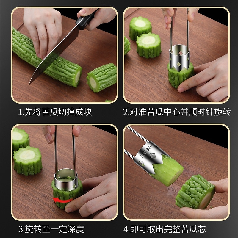 Fruit and Vegetable Corer Tool, Stainless Steel Fruite, Apple Core Remover with Ergonomic Handle, Red Bell Pepper Corer Tool for Vegetables Fruit Kitchen Gadget 2025 - $11.99 –P6
