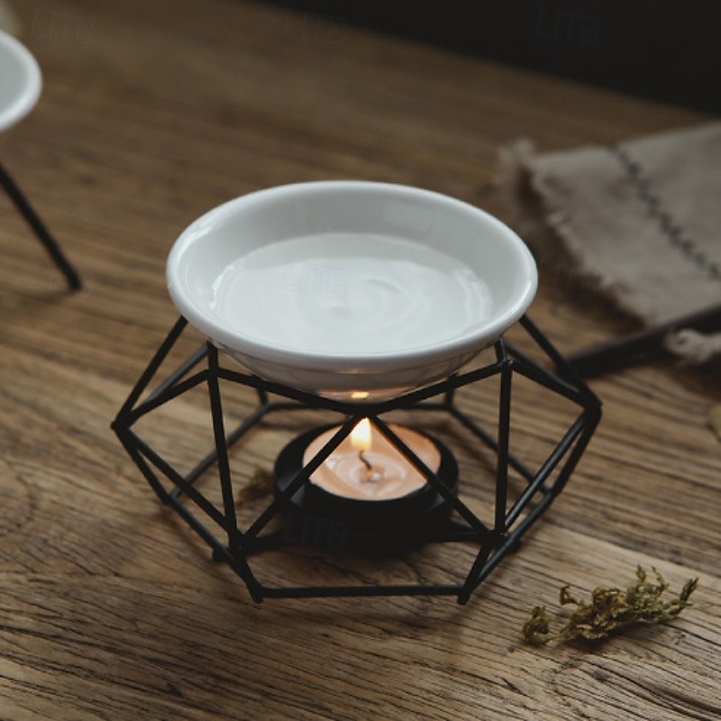 1 set keramische theelichthouder - geurige etherische olie diffuser aroma-rijke kaars olie warmer zachte theelicht wax smelt warmer - uniek vogelnest ontwerp duurzame metalen constructie perfect f 2025 - $18.49 –P11