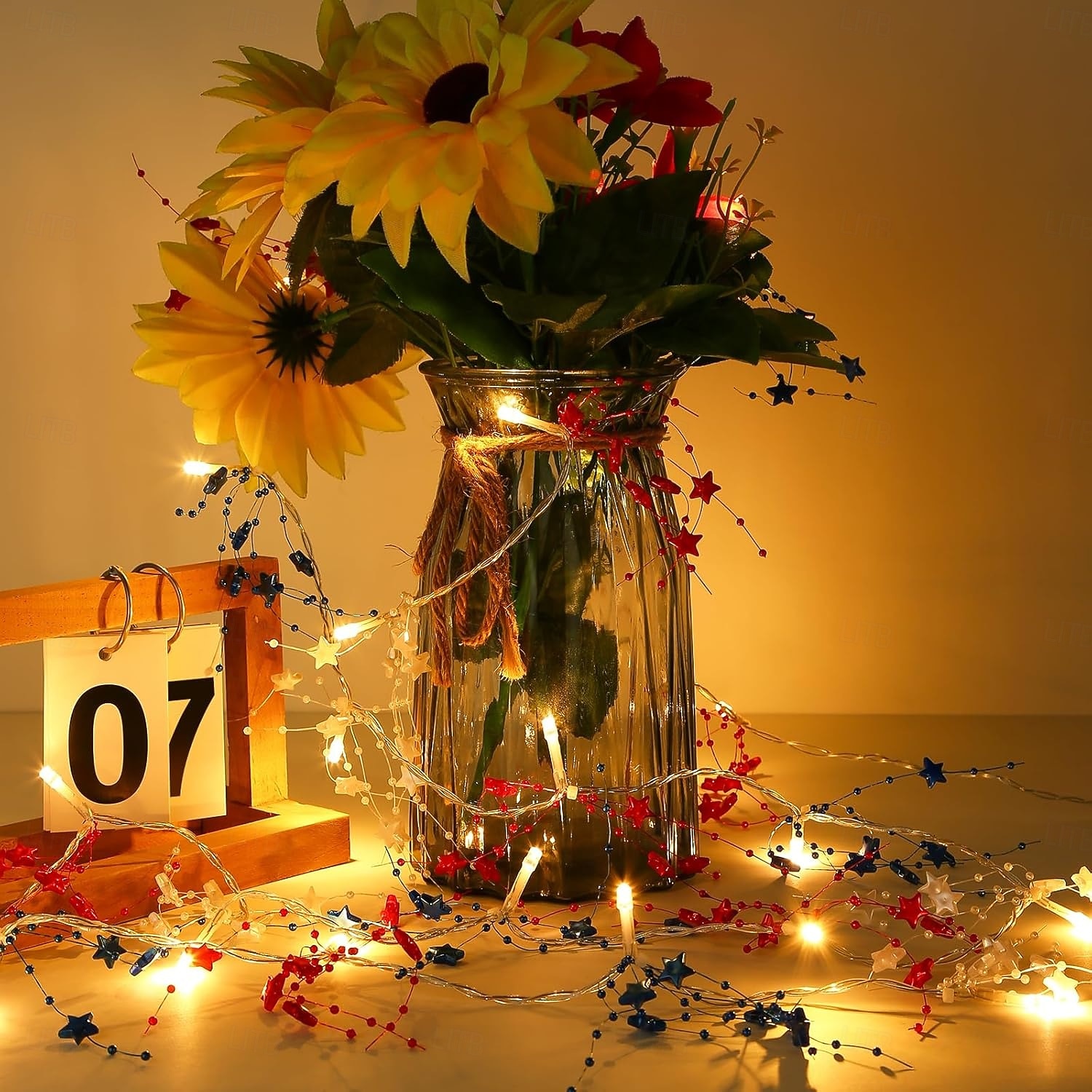 1 Pz Luce Decorativa a Stringa con 30 LED 3M Patriottica per il 4 Luglio Giorno dell'Indipendenza 250° Anniversario Giorno della Memoria Stringa di Luci Decorativa a Stelle Rosse Bianche e Blu Tema del 2026 a $12.99 –P9