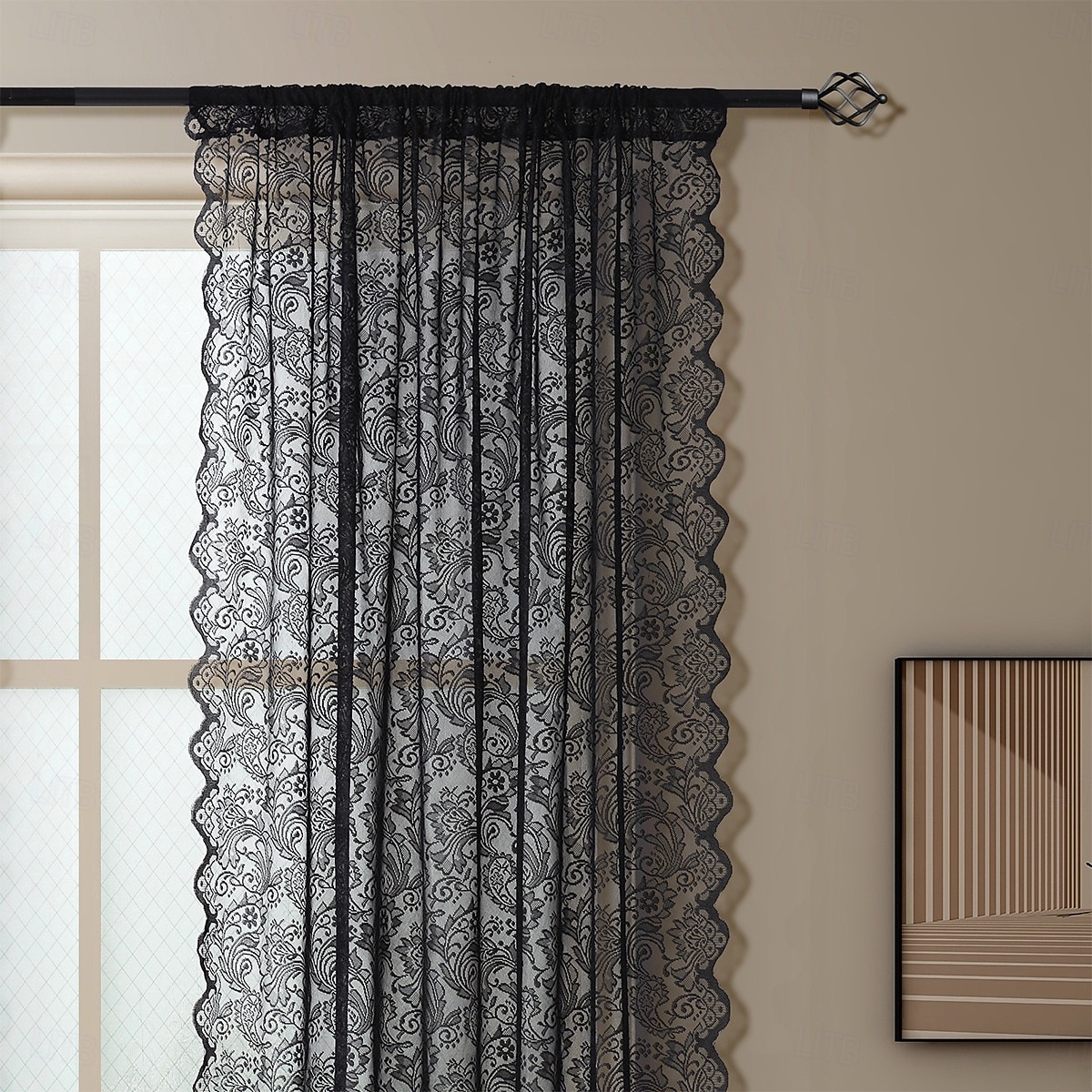 Curtain Drapes French Vintage Lace Sheer Curtains - Decorative Privacy Drapes for Living Room & Bedroom, Room Divider 2026 - $9.49 –P3