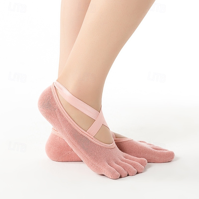 Dam Golvstrumpor Fem tår Anti-Friction svettabsorberande Andningsfunktion För Kondition Pilates Yoga 2025 - $3.99 –P4