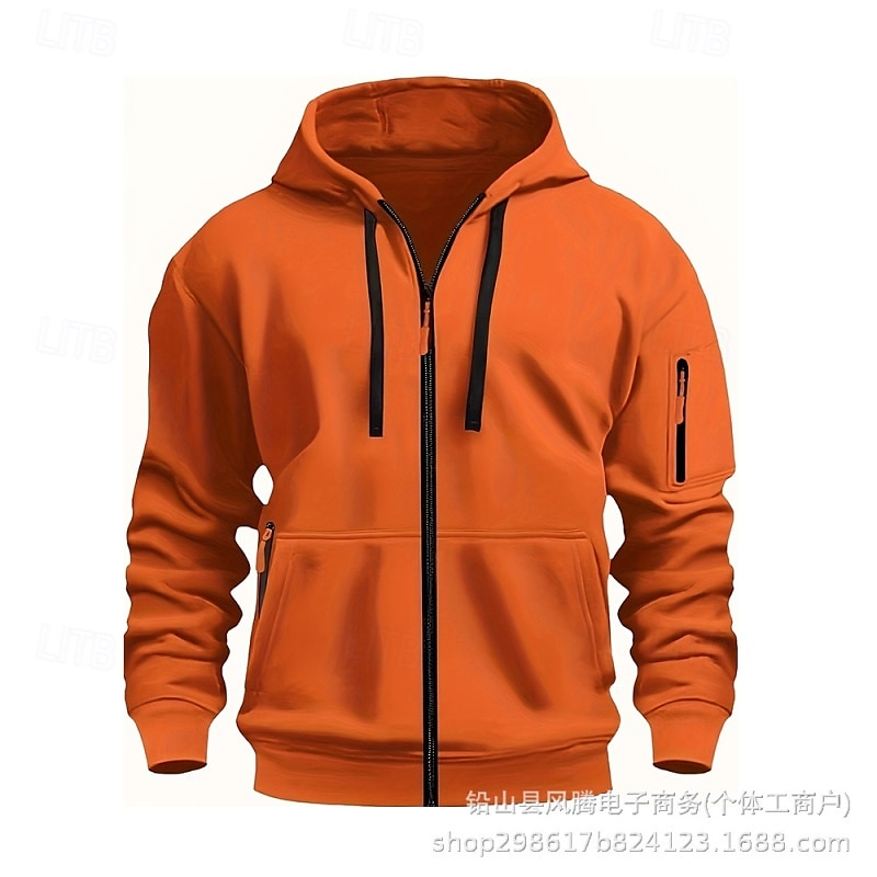 Herren Kapuzensweatshirt Schwarz Weiß Wein Armeegrün Rote Mit Kapuze Einfach Reißverschluss Farbblock Sport & Outdoor Lässig Täglich Polyester Cool Lässig sportlich Frühling & Herbst Bekleidung 2025 - $23.99 –P13