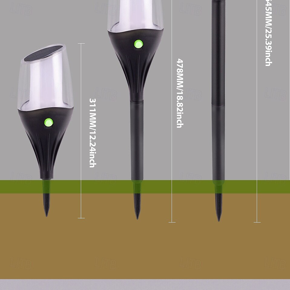 1 Pc Outdoor Waterproof Solar LED Torch Ground Plug Light Lawn Garden Courtyard Path Halloween Christmas Festival Flame Jumping Decorative Light Landscape Light 2026 - $16.49 –P4