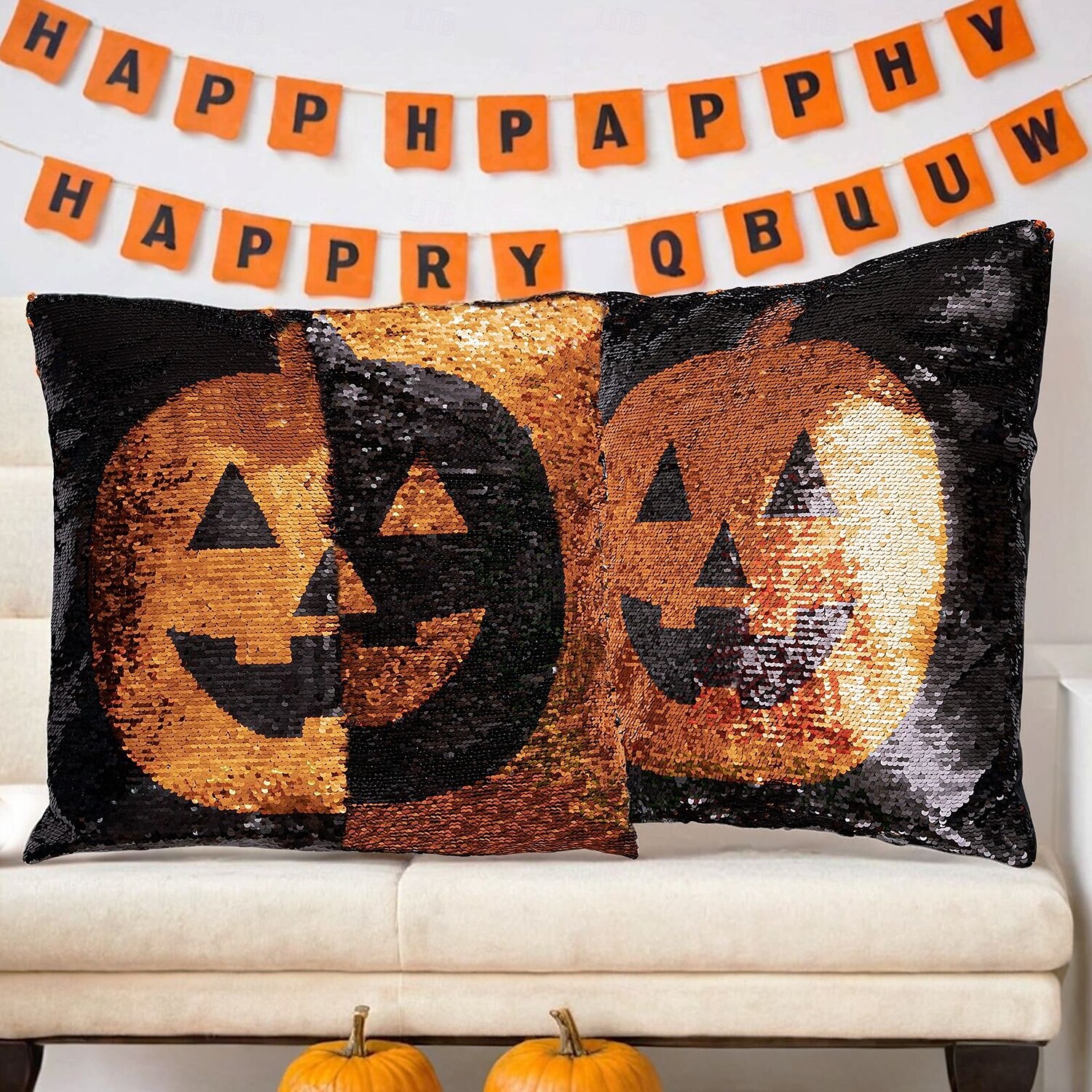 1 pcs Polyester Pillow Cover, Halloween Square Traditional Classic 2025 - $20.99 –P2