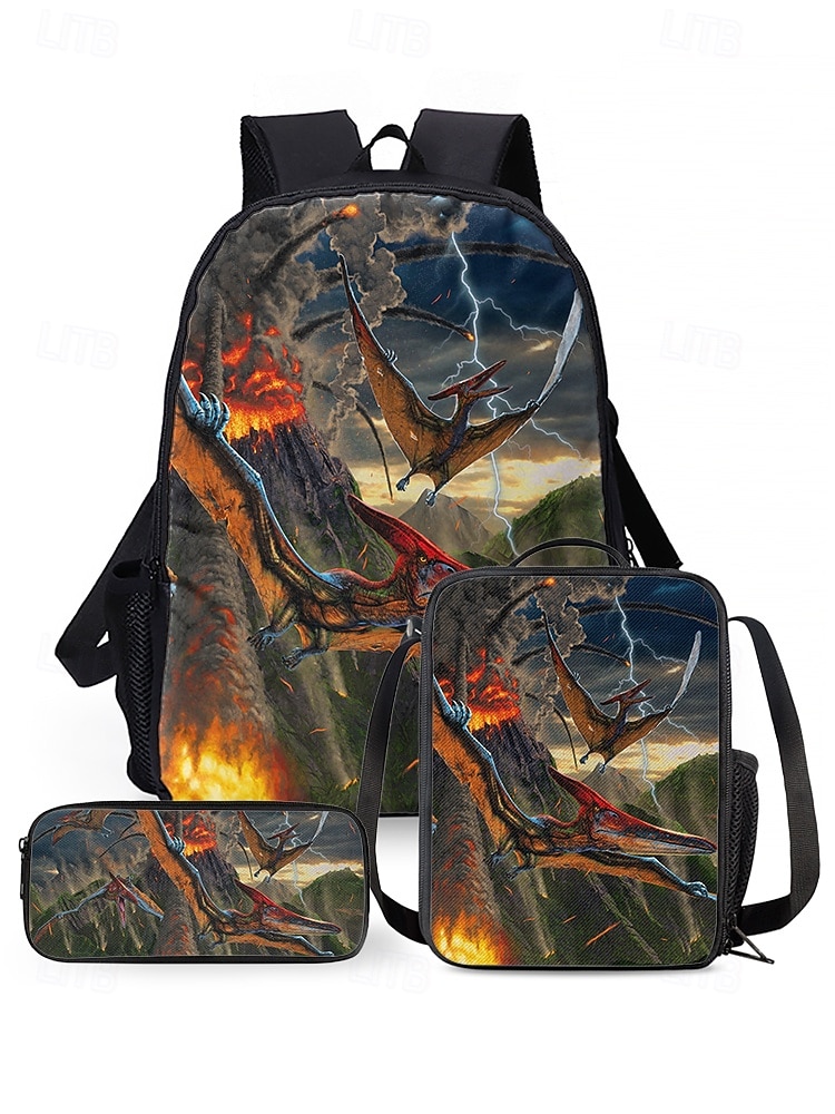 3 darabos dinoszaurusz hátizsák szett gyerekeknek – t-rex mintás iskolatáska uzsonnástáskával és tolltartóval, tartós, könnyű könyvtáska fiúknak és lányoknak, ideális iskolába, utazáshoz és születésnapi ajándékokhoz (Vincent Hie) 2026 - $32.99 –P8