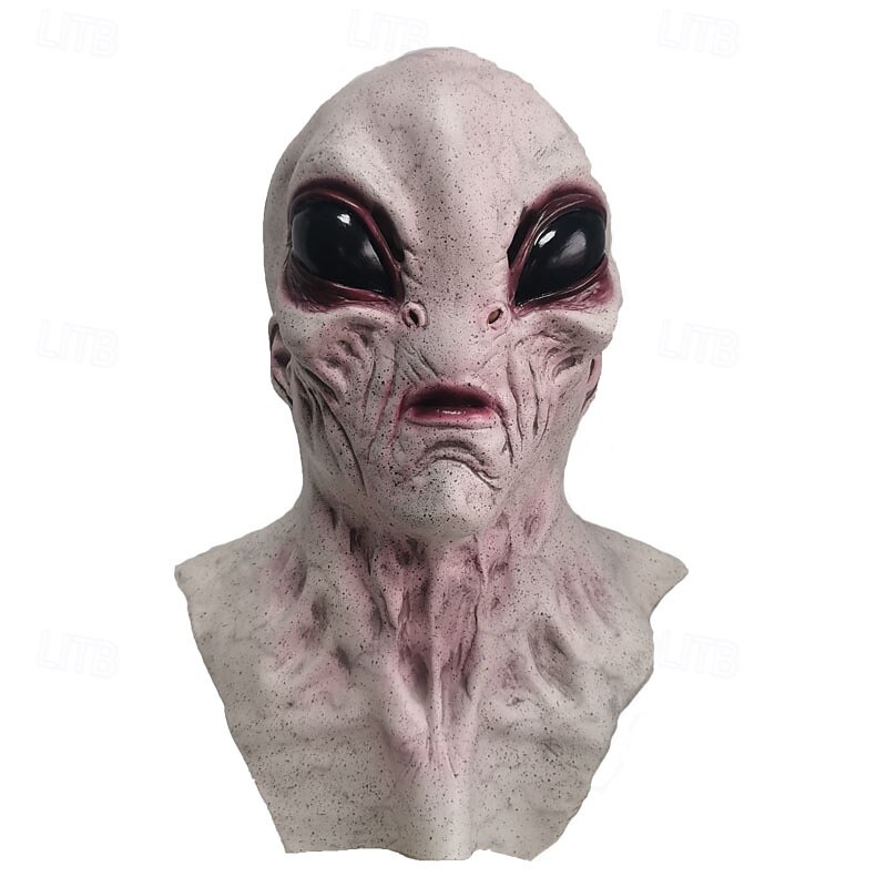 Maschera aliena spaventosa di Halloween per adulti, realistici costumi spaventosi, maschera in lattice per il viso, 4 varianti di colore, maschera horror extraterrestre, accessorio spettrale per feste del 2025 a $27.99 –P8