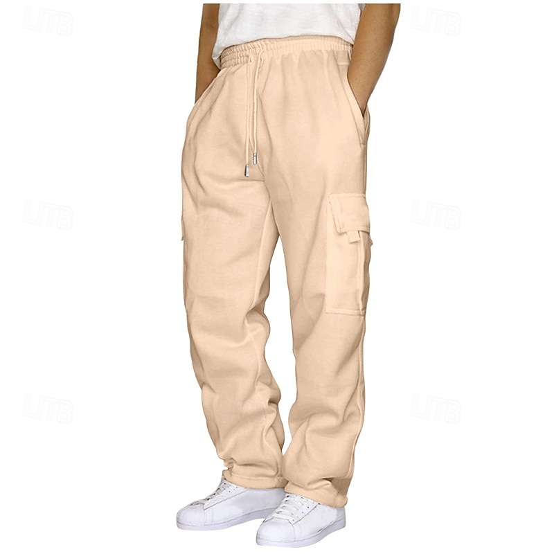 Men's Athletic Pants Sweatpants Trousers Pocket Drawstring Elastic Waist Plain Comfort Sports Outdoor Daily Fashion Casual Light Khaki Black Micro-elastic 2025 - zł69.99 –P6