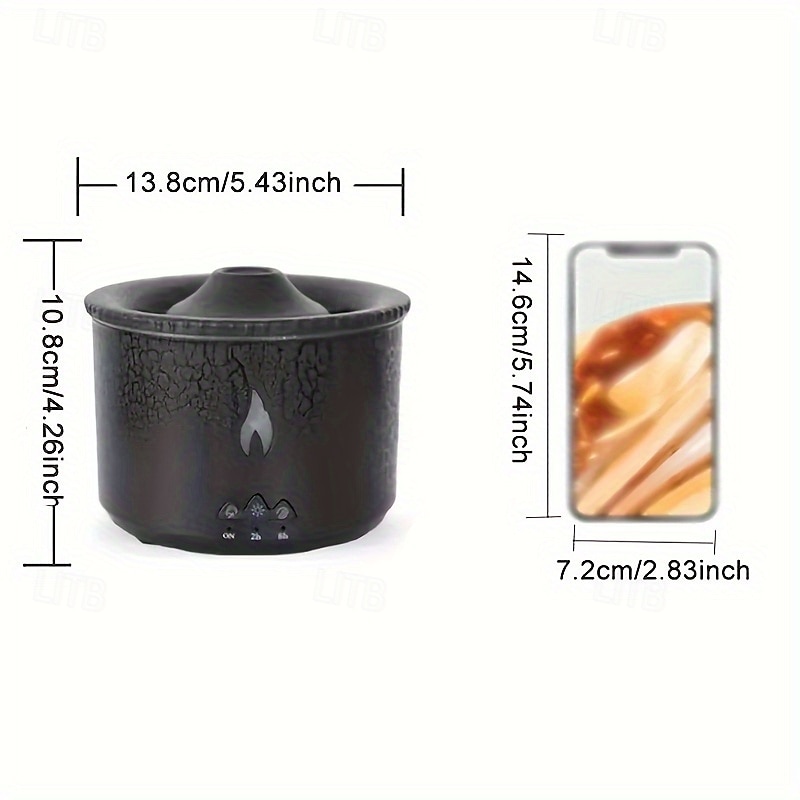 Volcanic Flame Aroma Diffuser with LED Night Light - Portable Essential Oil Humidifier Auto Shut-Off 2 Color Modes Ideal for Home & Office 2025 - $68.99 –P3