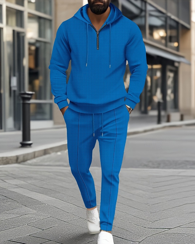 Муж. Спортивный костюм Штаны Спортивные штаны Карман на молнии Однотонный Наборы одежды Осень Черный Белый Тренажерный зал Одежда для спорта и отдыха Бег С защитой от ветра Длинный рукав Спорт 2026 - $34.99 –P13