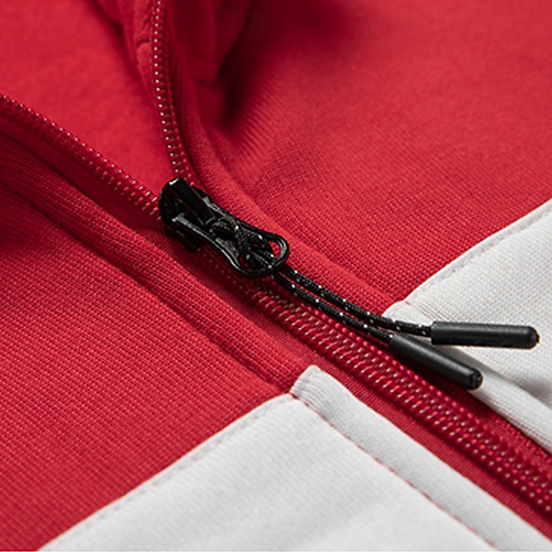 Herren Kapuzensweatshirt Weiß Rote Blau Khaki Mit Kapuze Farbblock Reißverschluss Farbblock Fronttasche Sport & Outdoor Lässig Täglich Streetwear Cool Sportbekleidung Herbst Winter Bekleidung 2025 - $25.99 –P7