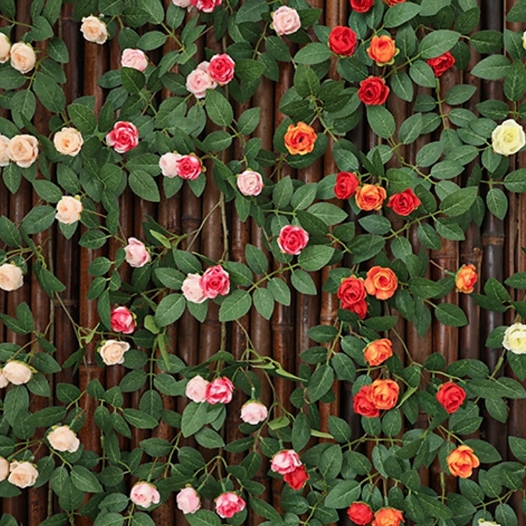 Bocciolo di rosa artificiale da appendere alla parete, finto fiore rampicante per decorare tubi del condizionatore e del riscaldamento, pianta rampicante in plastica per nascondere e decorare la casa del 2025 a $23.99 –P5