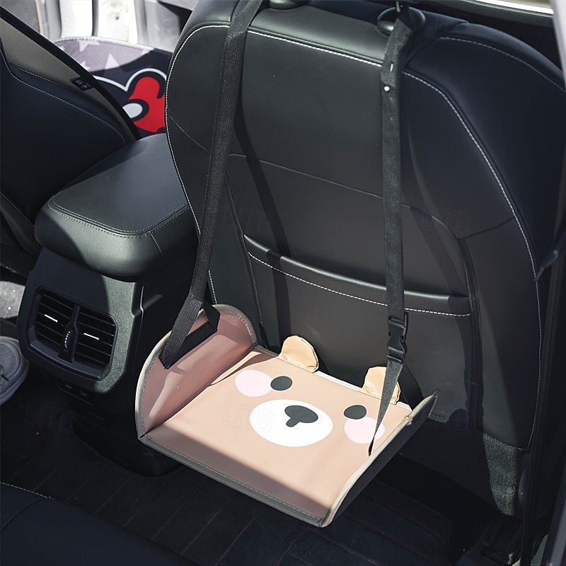 2025年 愛らしい茶色のクマの車の座席のフットレスト調節可能なストラップ - 旅行やオフィスの快適さのためのポータブルフットスツール漫画スタイルはサポートを追加し、すべての車に適していますホリデーギフトに最適です  コレクション – $20.99 –P4