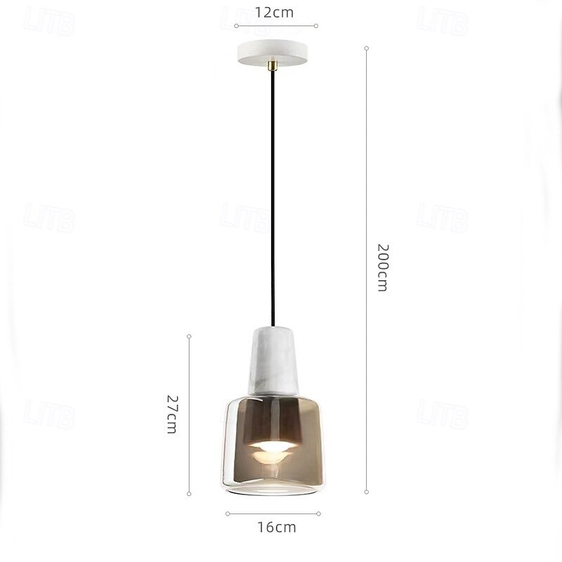 ModernChandelier, Nordic Minimalist Style Pendant Lamp, Marble Glass Material Gray Yellow Bottle Shape Chandelier, Lighting Fixtures for Bedside Study Bar 2025 - $180.99 –P4