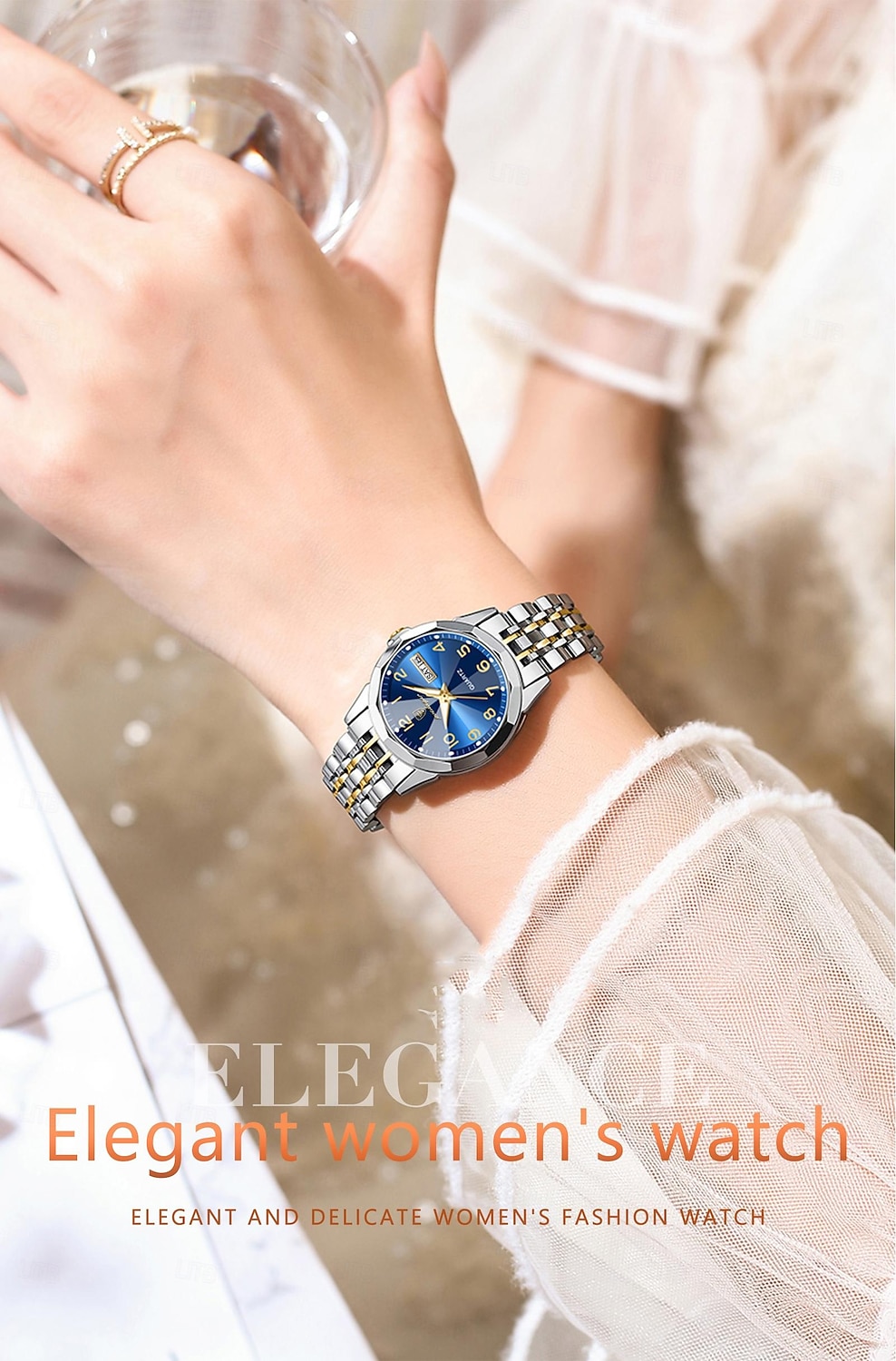 Luxury Ladies Wristwatch Waterproof Luminous Date Week Mother's Day Gift for Women Quartz Watch Stainless Steel 2026 - $36.99 –P1