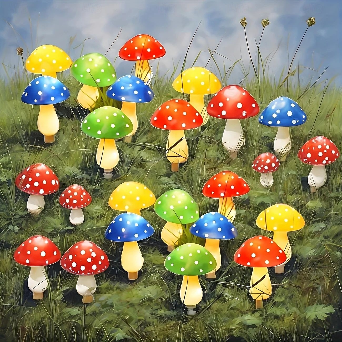 8 buc lumini solare de grădină cu ciuperci, lumini de grădină impermeabile cu ciuperci, pentru Crăciun, Halloween, Ziua Recunoștinței, curte, gazon, alee, decorațiuni de petrecere de sărbători 2025 - $27.99 –P6