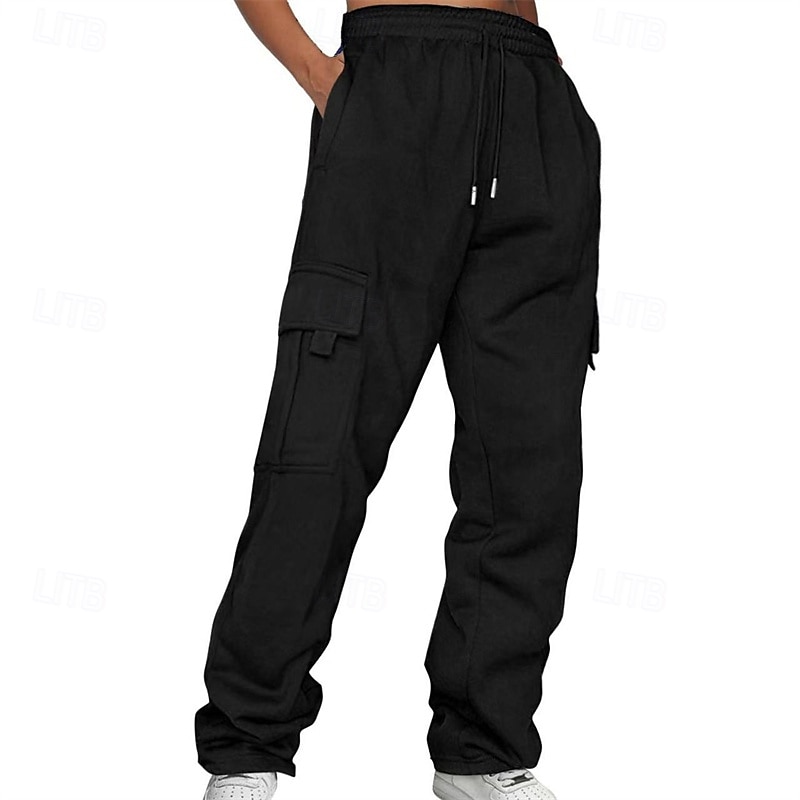 Men's Athletic Pants Sweatpants Trousers Pocket Drawstring Elastic Waist Plain Comfort Sports Outdoor Daily Fashion Casual Light Khaki Black Micro-elastic 2025 - zł69.99 –P7