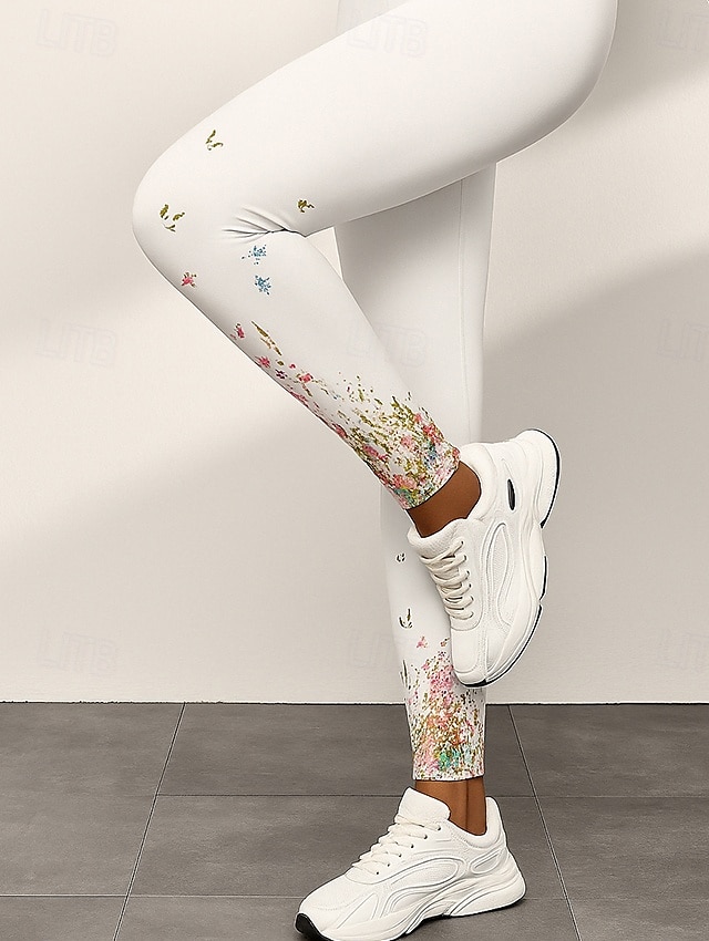 Per donna Leggings Elegante Vacanza Moda Lunghezza intera Vita Alta Floreale Grafico Stampa 3D Asciugatura Rapida Traspirabilità Morbido Elasticizzato All'aperto Casa Casual Nero Bianco Autunno del 2025 a $19.99 –P3