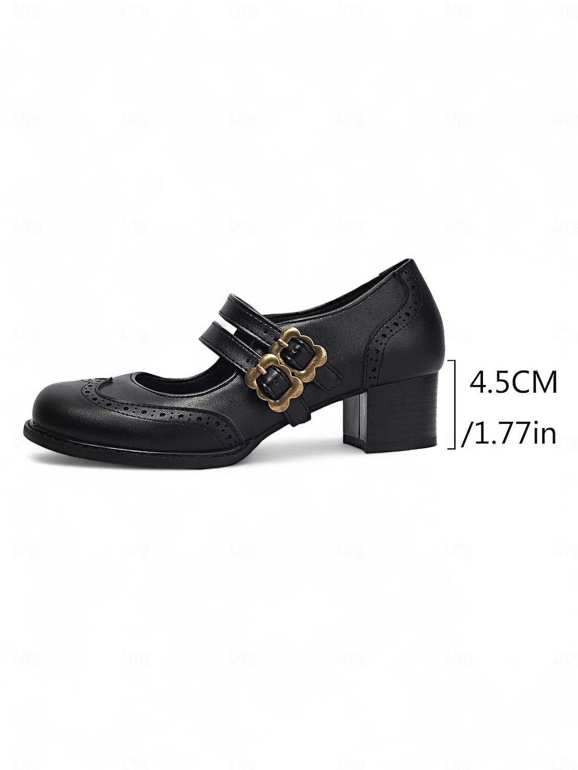 Escarpins Mary Jane en similicuir marron pour femme – Chaussures vintage des années 1950 à talon bas et double bride à boucle, idéales au quotidien ou pour le bureau de 2025 ? $46.99 –P3
