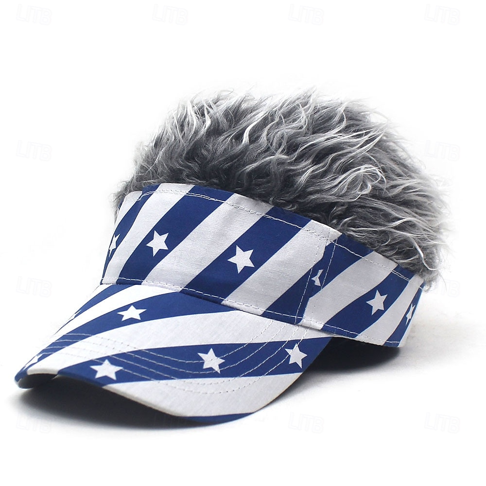 Homens Chapéu de viseira com perucas espetadas Viseira de cabelo falso Peruca Homens Chapéu de Sol Boné de beisebol chapéu de peruca Café Cinzento Combinação Poliéster / Algodão Imprimir Moda Casual de 2025 por $9.99 –P2