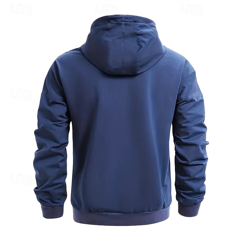 Pánské Kapuce Mikina s kapucí na zip Černá Fialová Námořnická modř Khaki Světle šedá Kapuce Bez vzoru Kapsy Sporty a outdoor Denní Dovolená Polyester Šik ven Základní Na běžné nošení Jaro Podzim 2026 - $28.99 –P9
