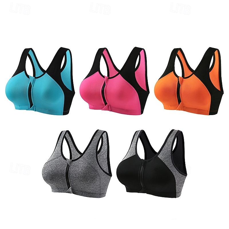 2026年 女性用 ヨガブラ スポーツブラ ピラティスブラ ブラトップ プッシュアップ シームレス 防振 ワイヤレス カラーブロック スポーツ アクティブウェア ブラック ピンク ジム ズンバ ランニング  コレクション – $10.49 –P2