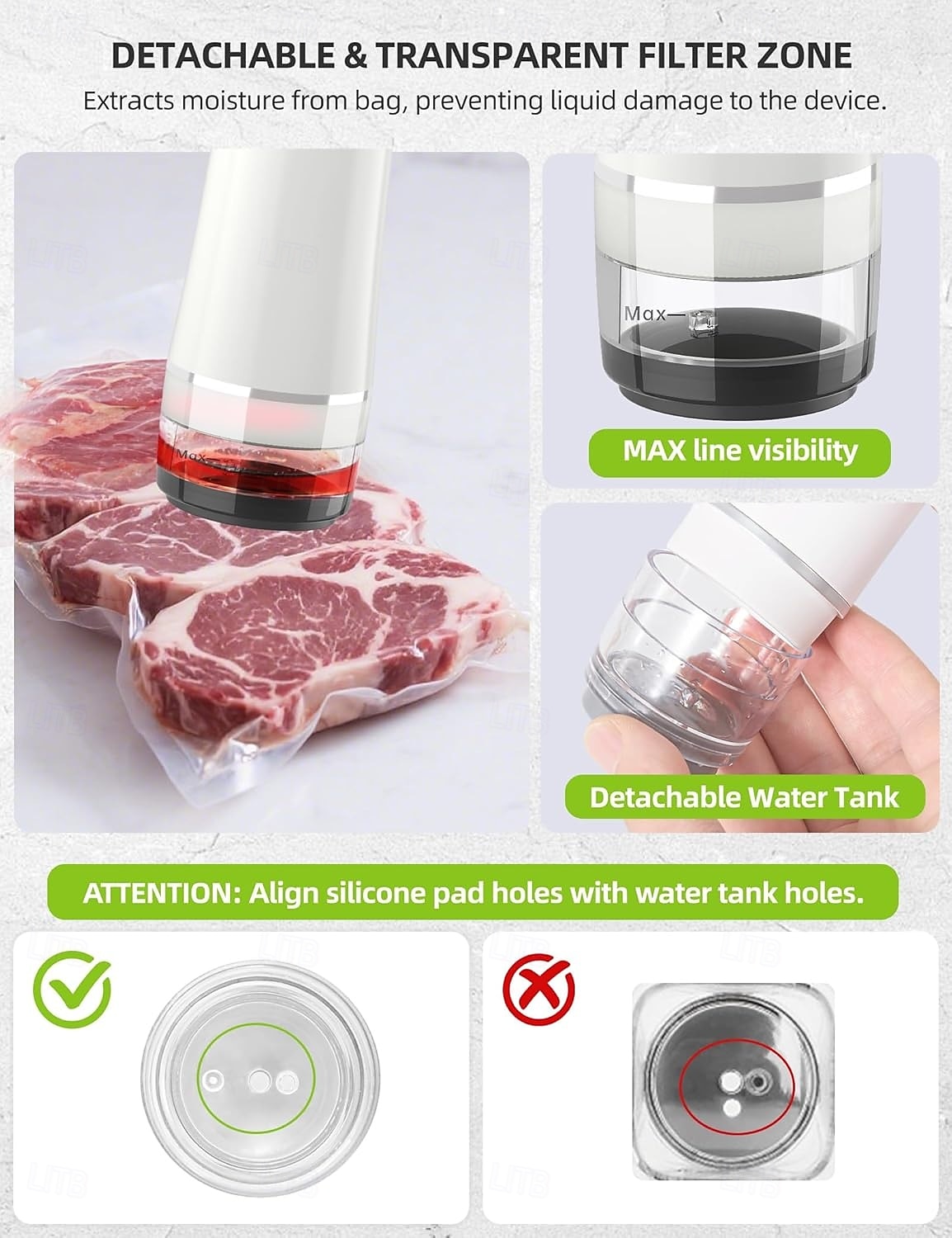 Upgraded Handheld Vacuum Sealer for Food, Portable Vacuum Sealer Machine with Auto-Stop & Detachable Filter, 5X Freshness Lock 2025 - $55.99 –P8