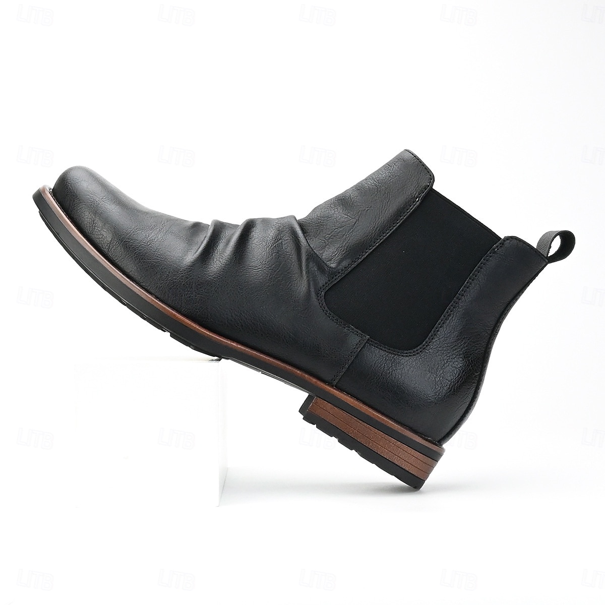 stivali chelsea da uomo in similpelle marrone – eleganti e moderni con lati elastici, ideali per riunioni formali e uscite informali del 2025 a $64.99 –P7