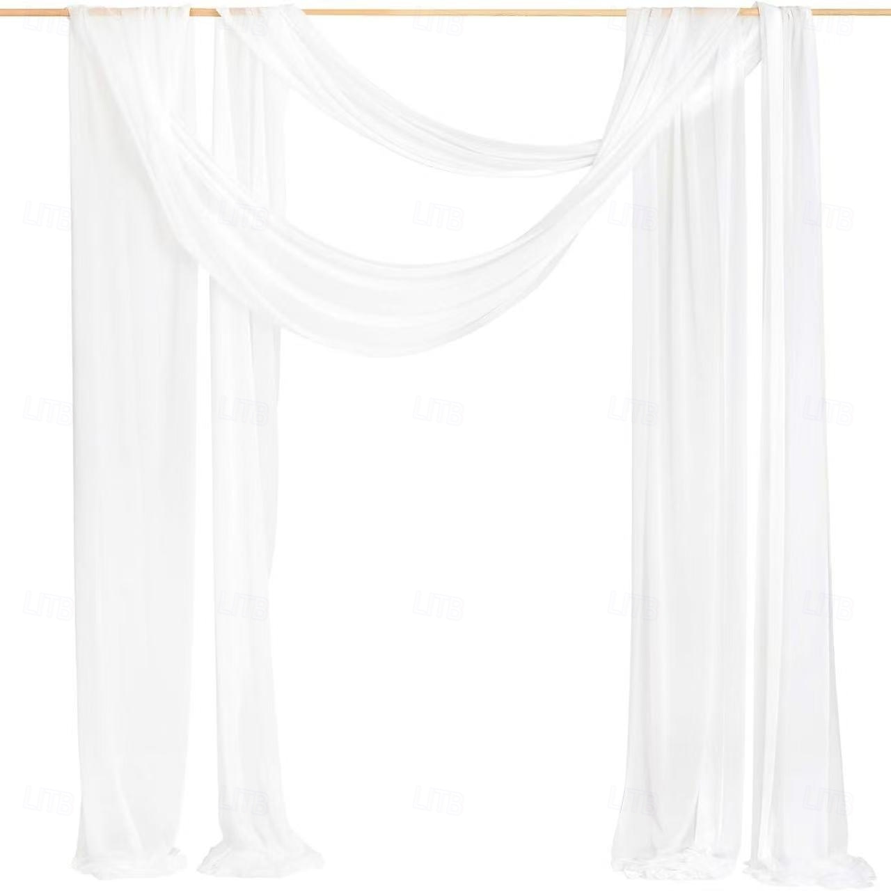 20FT Mesh Tulle Fabric, Silky Wrinkle-Resistant Chiffon Sheer Drapery for Wedding Decor, Bridal Canopy, Event Backdrop, Festival, and Arch Drapes 2025 - $17.49 –P8