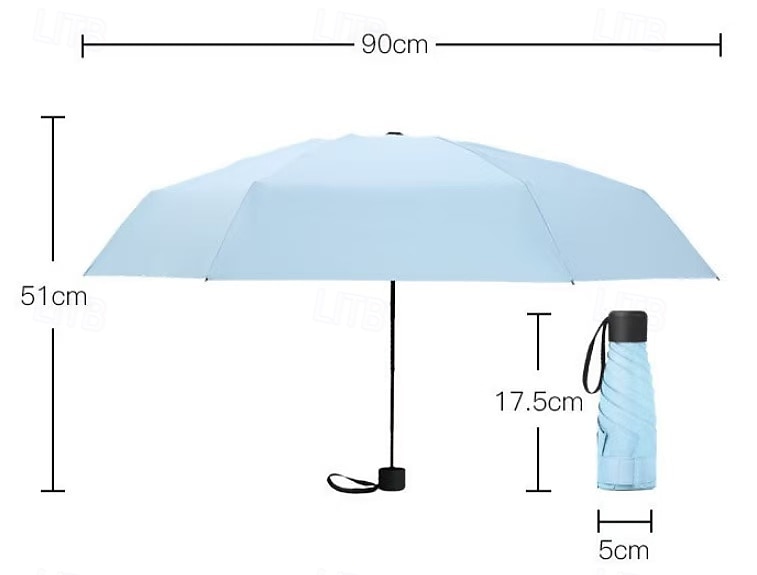 Compact Travel Umbrella, Windproof 5-Layer Frame, Quick-Dry Lightweight Folding Umbrella with Gift Box, Portable All-Weather Protection, Fits Bag and Purse 2025 - $18.99 –P12