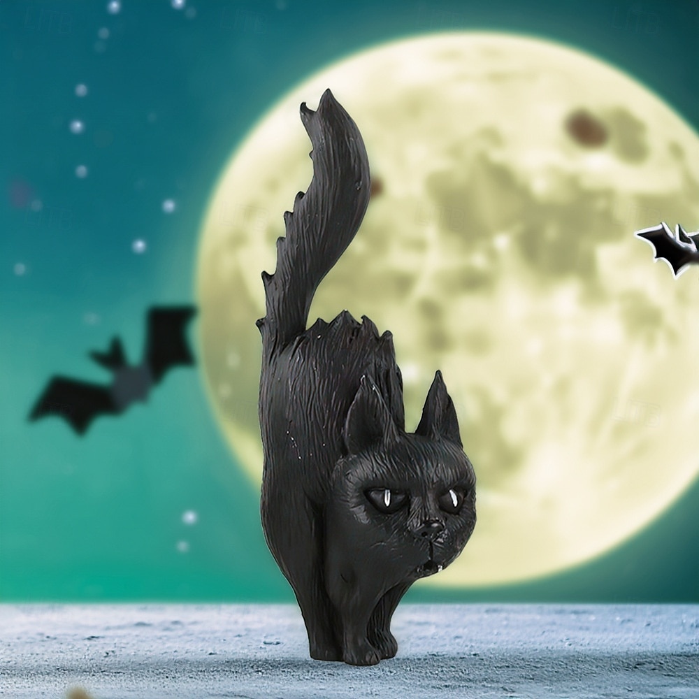 2025年 新しいハロウィーンの創造的な魔女の黒猫のカボチャの頭の樹脂の小さな装飾品デスクトップの雰囲気のアレンジメントの装飾  コレクション – $12.49 –P7