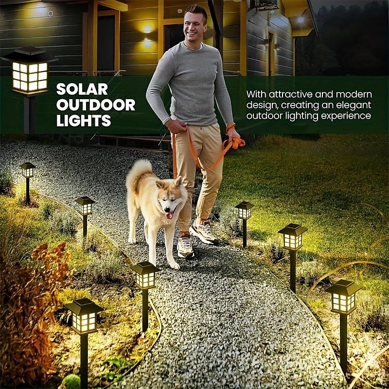 4PCS LED Solar Pathway Lights Outdoor Lights Waterproof Lawn Lights Garden Landscape Courtyard Terrace Driveway Decorative Lighting 2025 - $27.99 –P6