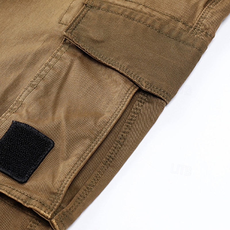 Homme Pantalons Cargo Pantalons Boutons Taille Élastique Multi-poches Uni Portable Extérieur Quotidien Camping & Randonnée Mode Classique Noir Vert Véronèse de 2025 ? $37.99 –P7