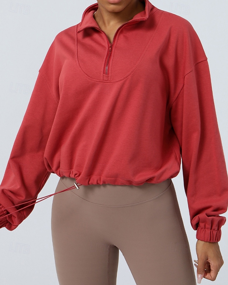 Mujer Sudadera tipo jersey Chaqueta para senderismo Chaqueta deportiva Al aire libre Elástico Trajes de senderismo Ropa de senderismo Otoño Sudadera Algodón Tenis Golf Corriendo Color sólido Violeta 2025 - $38.99 –P3