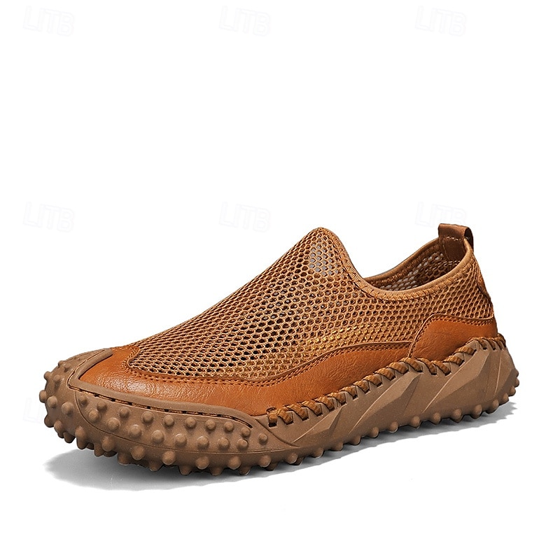 Brune sportsandaler for menn med pustende nettingoverdel og sklisikker såle for strand og fotturer 2025 - $42.99 –P1
