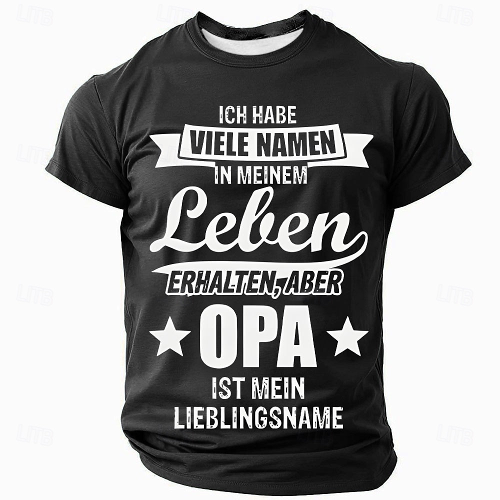 Męskie Zabawny slang Niemiecki Podkoszulek Krótki rękaw Podkoszulek Druk 3D Półgolf Koszula Moda Codzienny Podstawowy Ulica Codzienny Czarny Czerwony Niebieski Lato Wiosna Odzież S M L XL XXL XXXL 2025 - $17.99 –P4
