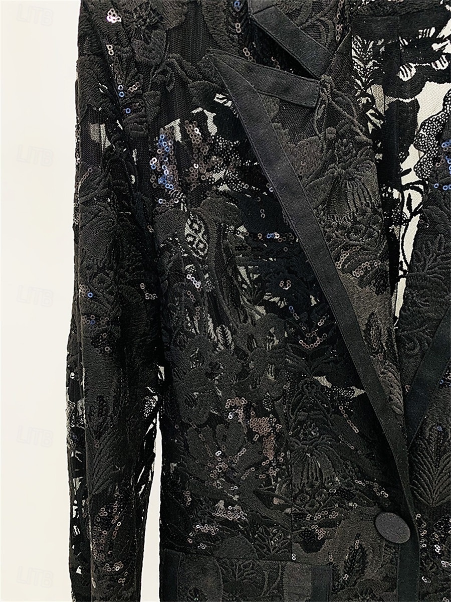 Conjunto de Calças Vestido da Mãe da Noiva Vestido Elegante Colarinho de Camisa Comprimento do Tornozelo Renda Mangas Longas com Cor Sólida de 2025 por $149.99 –P14