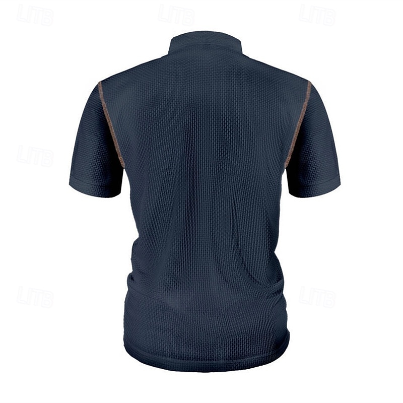 Men's T Shirt Henley Shirt Tee Short Sleeve Shirt Short Sleeve Henley Summer Spring Patchwork Fashion Designer Basic Buttons Pocket Vacation Street Going out Black White Navy Blue Top Tee for Men 2025 - $18.49 –P6