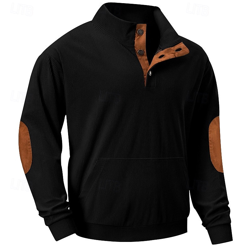 Hombre Sudadera Albaricoque Negro Verde Ejército Marrón Gris Claro Cuello Mao Bloque de color Retazos Bolsillo Con Texturas Deporte Diario Festivos Poliéster Pana Ropa de calle Básico Casual 2025 - $24.99 –P7
