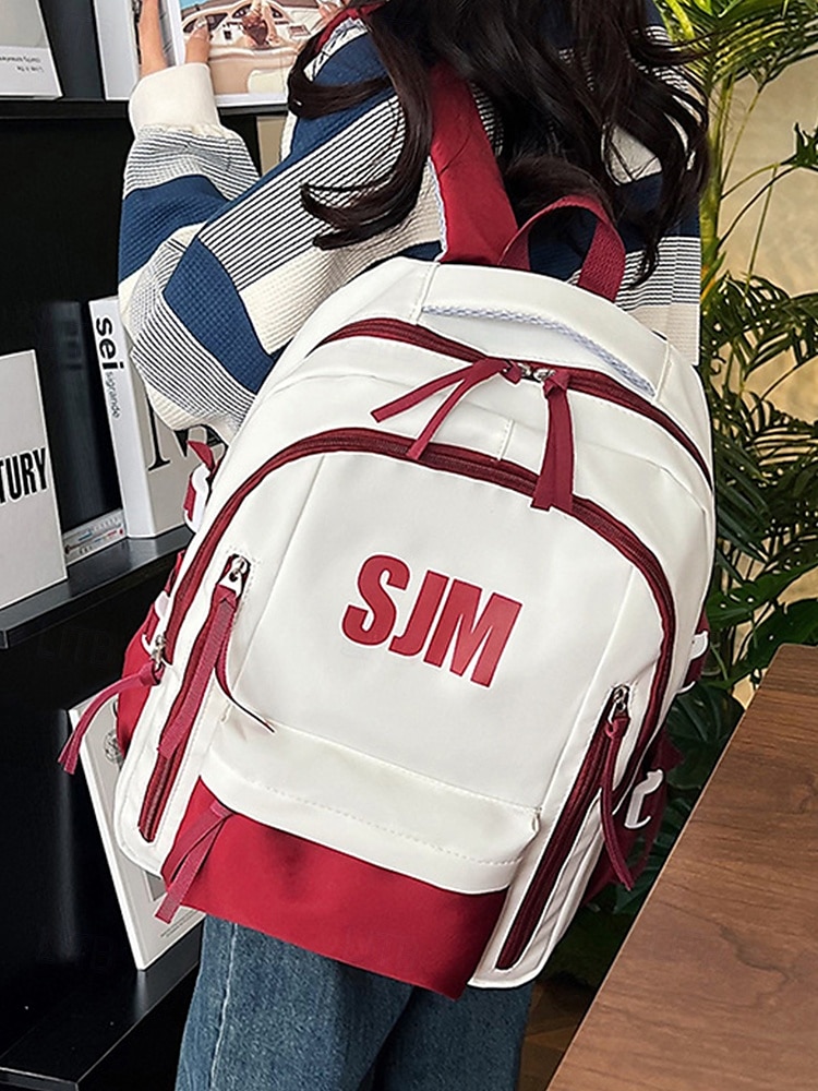 Preppy-Rucksack für Damen in mehreren Farben mit SJM-Logo – leicht und robust mit verstellbaren Schultergurten, geeignet als Freizeittasche und Schultasche für den täglichen Gebrauch 2025 - $26.99 –P2