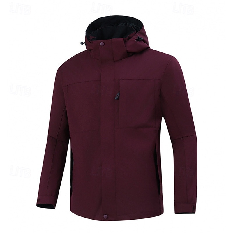 Men's Windbreaker Hiking Jacket Rain Coat Outdoor Waterproof Windproof Hiking Outfits Hiking Clothes Spring Autumn / Fall Top Camping / Hiking / Caving Running Black White Red 2026 - $32.99 –P4