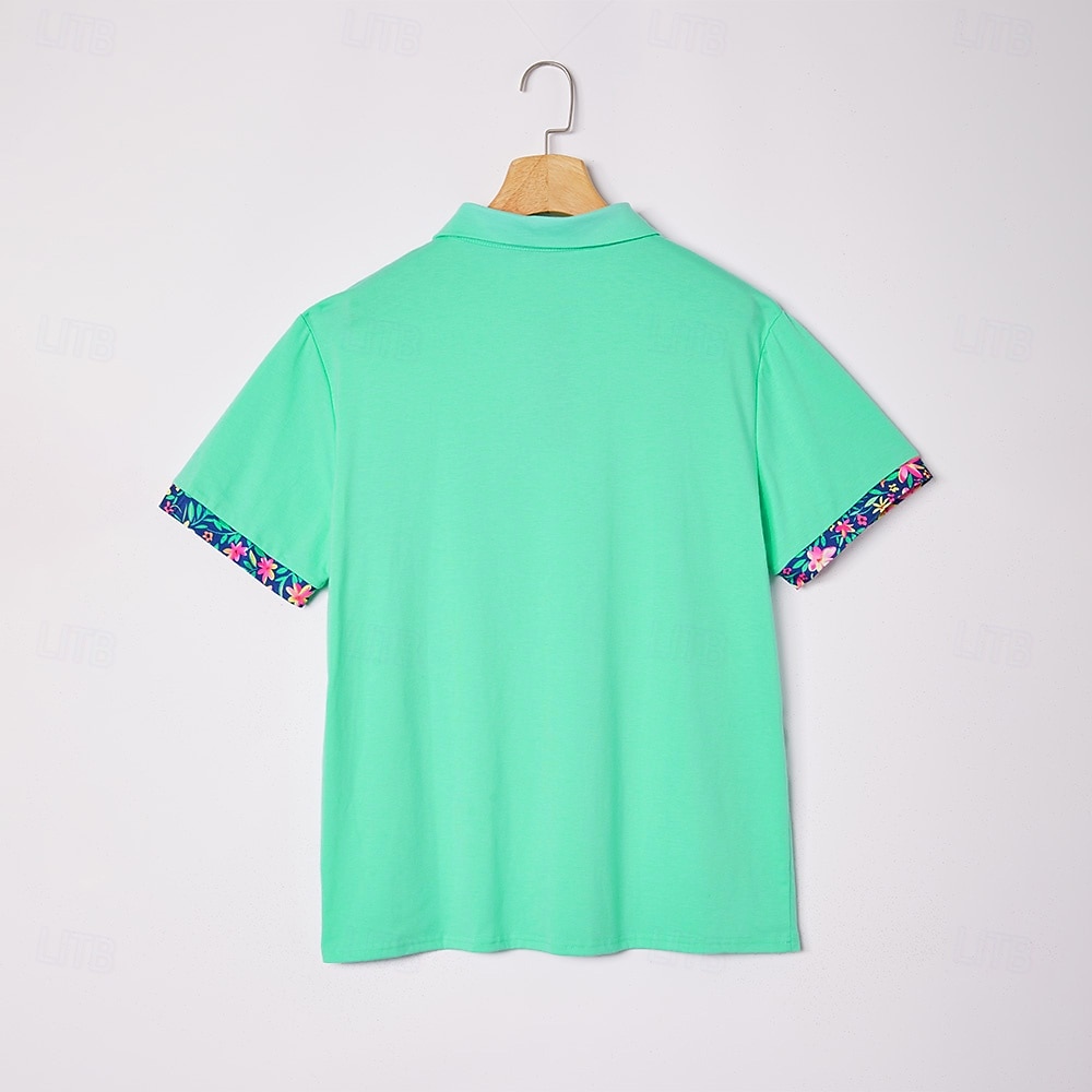Bărbați Tricouri polo Cămașă de golf Casual Sport Clasic Manșon scurt Modă Misto Bloc Culoare Nasturi Vară Primăvara & toamnă Fit regulat Portocaliu Trifoi Albastru Deschis Tricouri polo 2026 - $24.99 –P9