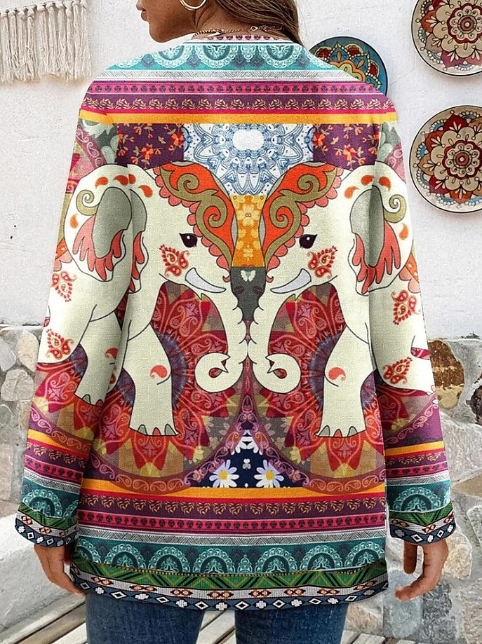 Femmes Veste Tenue Quotidienne Imprimé Fleuri Décontracté / Quotidien Élégant Coupe régulière Vêtements d'extérieur manche longue Printemps Noir S de 2025 ? $27.99 –P4