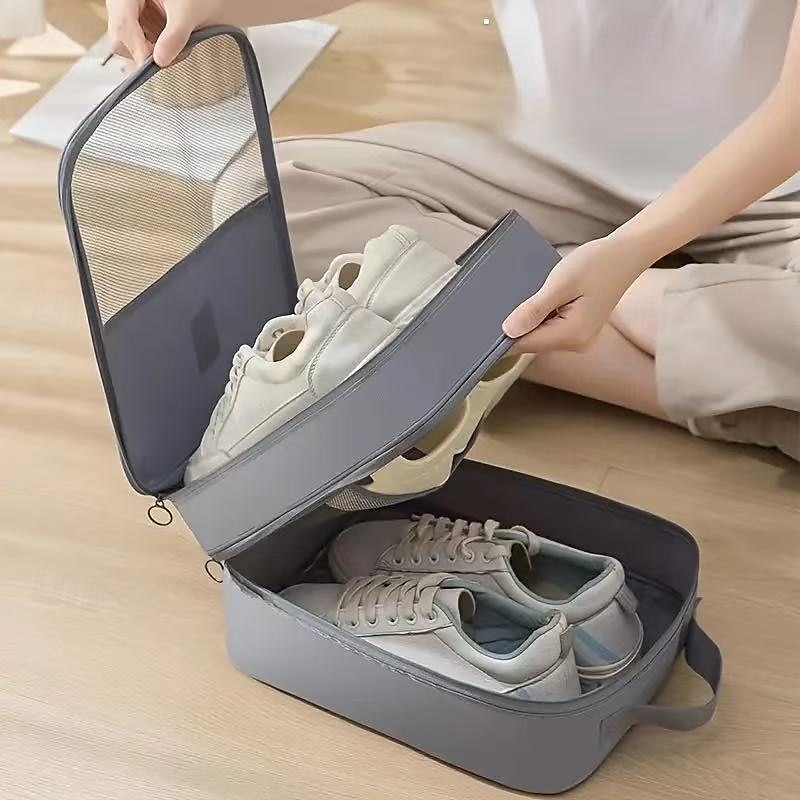 Organizador para pendurar sapatos de viagem, bolsa para sapatos de viagem de poliéster lavável e multifuncional de grande capacidade com vários compartimentos, acessório de bagagem que economiza de 2025 por $11.99 –P5