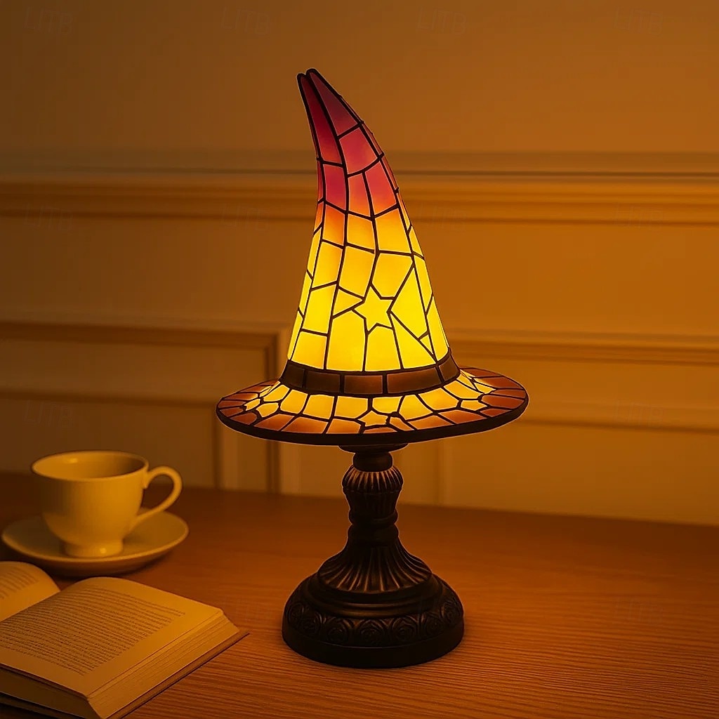 1 шт. ретро смоляная шляпа ведьмы светильник уникальный ночной светильник для спальни прикроватный светильник атмосфера праздника Хэллоуин декоративный светильник usb-разъем 2026 - $33.99 –P22