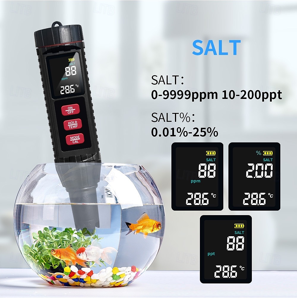 7-in-1 TDS Water Tester 0.01 High Accuracy Digital pH Meter PH/ TDS/ EC/ Salinity/ Temperature Tester PPM Water Tester for Drinking Water Hydroponics Plants Aquariums and Swimming Pools 2025 - $43.99 –P9